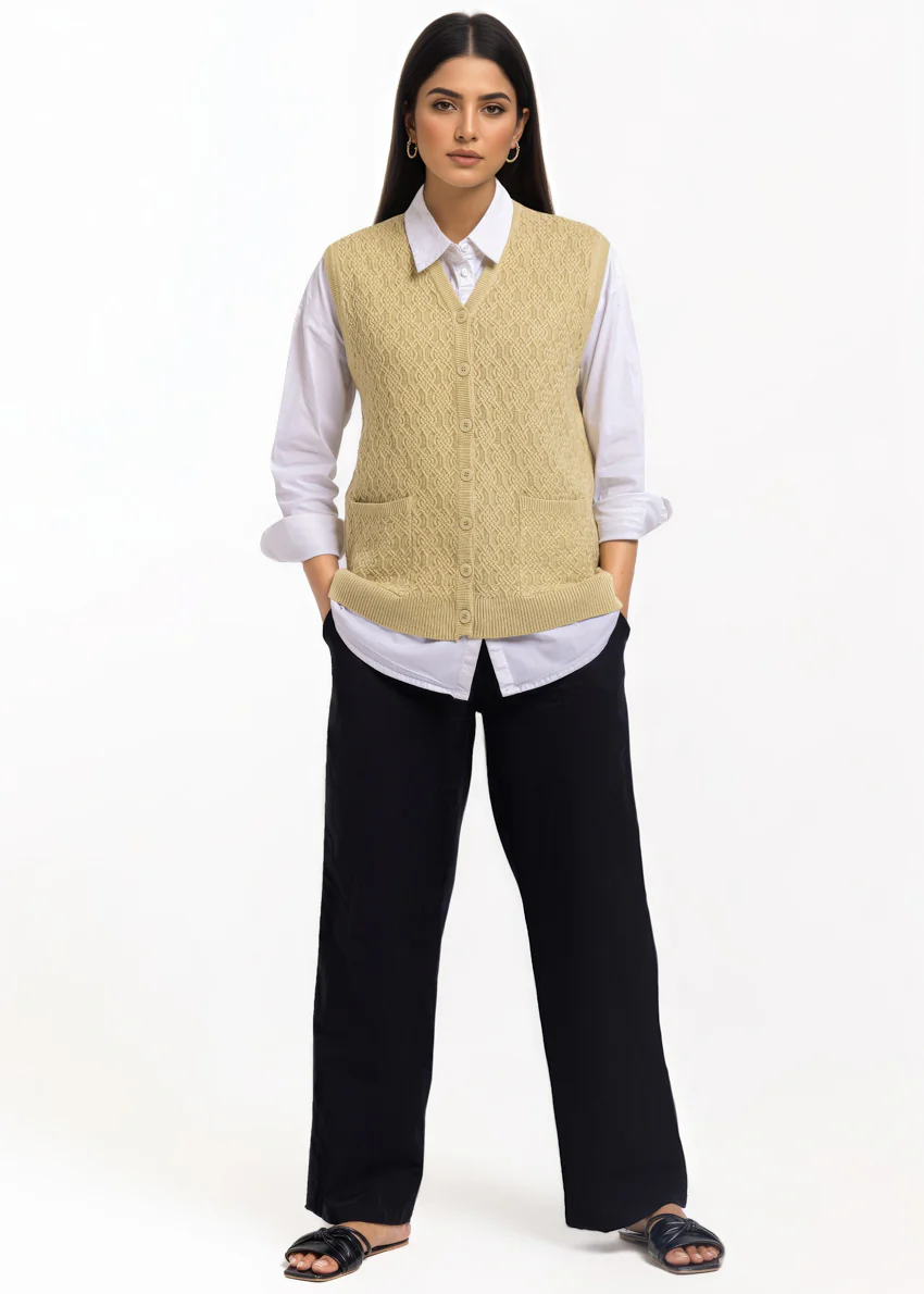 Olive-V-Cardigan Sando Sweater (25Y-214-67) - Image 3