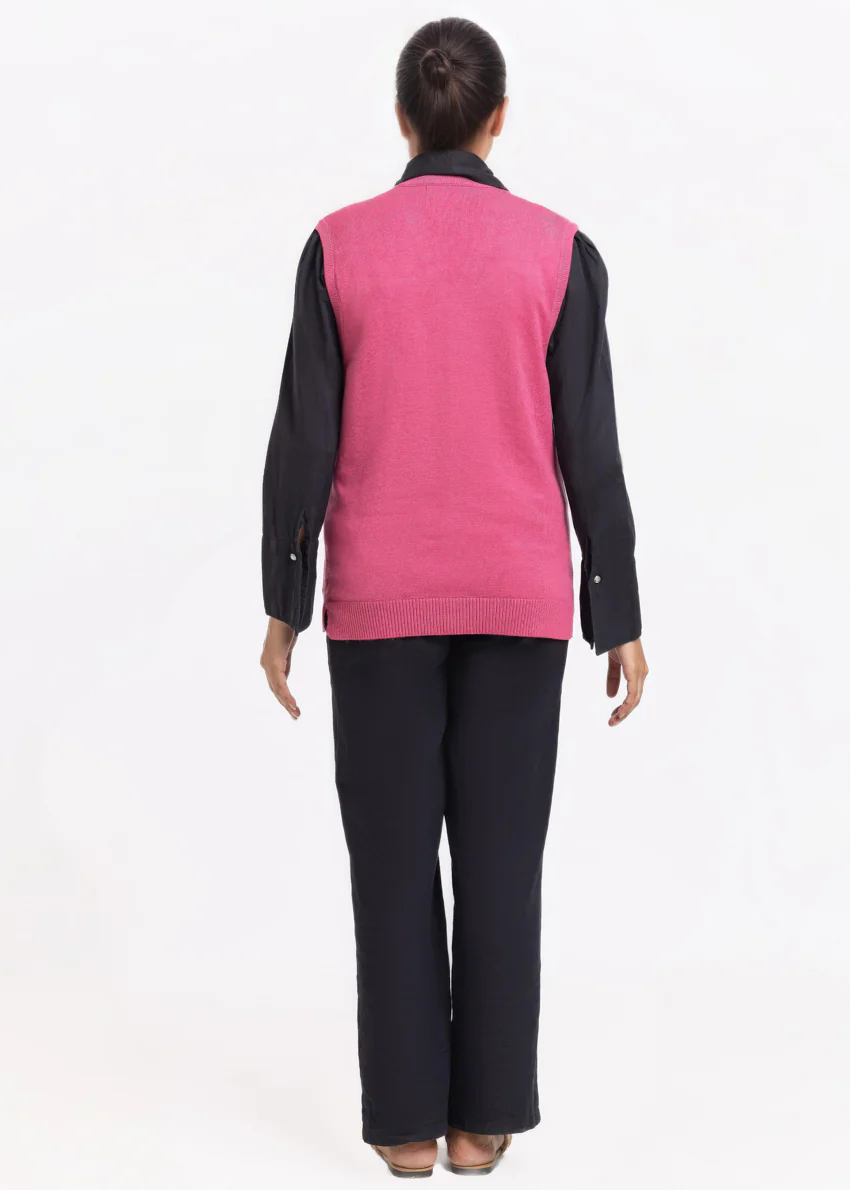 Pink-V-Cardigan Sando Sweater (25Y-216-67) - Image 2