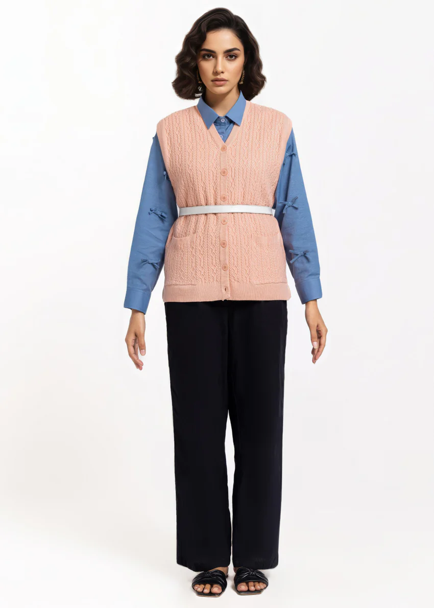 B-Pink-V-Cardigan Sando Sweater (25Y-218-67) - Image 3