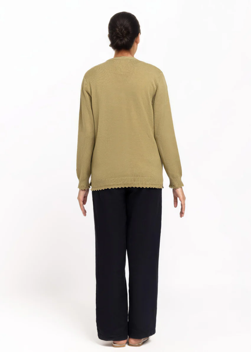Olive-V-Cardigan Full Sleeves Sweater (25Y-223-67) - Image 2