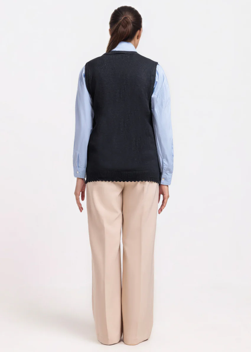 Black-V-Cardigan Sando Sweater (25Y-224-67) - Image 2