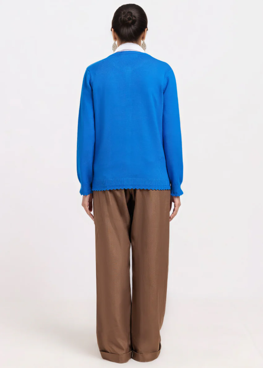 Ro-Blue-R-Neck Cardigan Full Sleeves Sweater (25Y-227-67) - Image 2