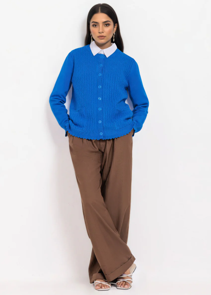 Ro-Blue-R-Neck Cardigan Full Sleeves Sweater (25Y-227-67) - Image 4