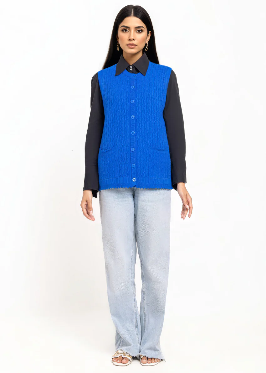 Ro-Blue-R-Neck Cardigan Sando Sweater (25Y-228-67) - Image 3