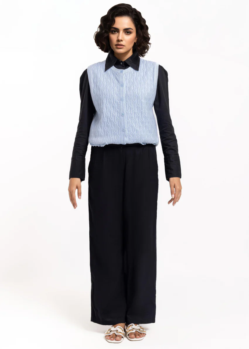 Sky-Blue-R-Neck Cardigan Sando Sweater (25Y-230-67) - Image 5