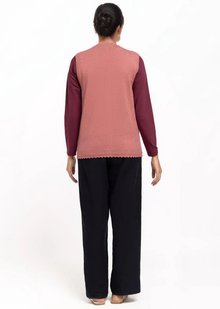 Brick-V-Cardigan Sando Sweater (25Y-232-67) - Image 2