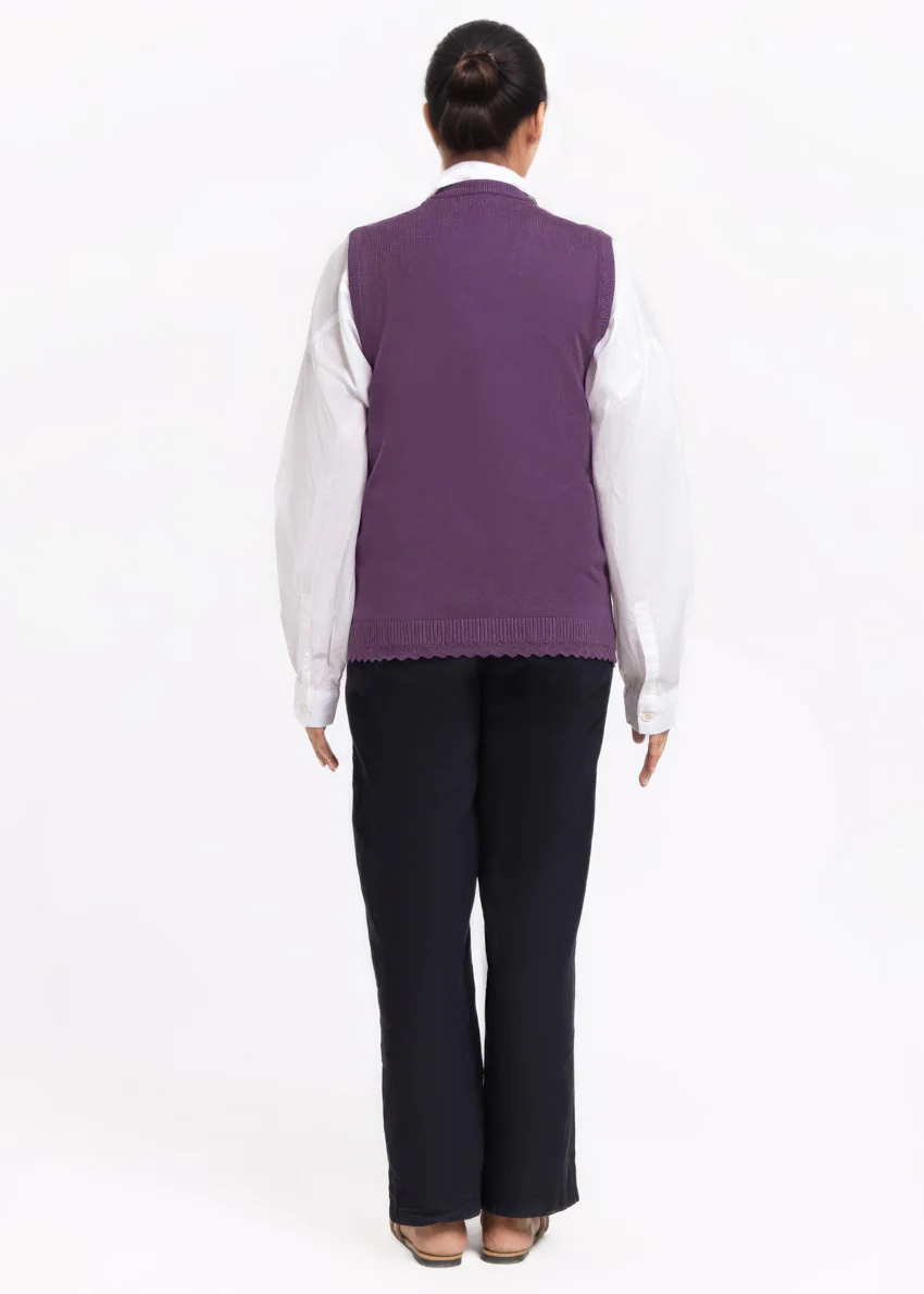 Purple-V-Cardigan Sando Sweater (25Y-232-67) - Image 2