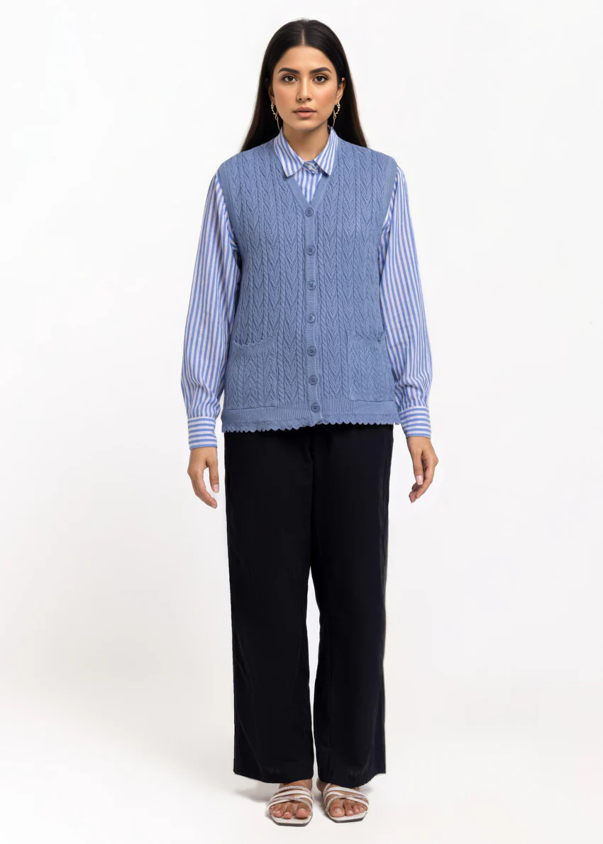 Blue-V-Cardigan Sando Sweater (25Y-234-67) - Image 4