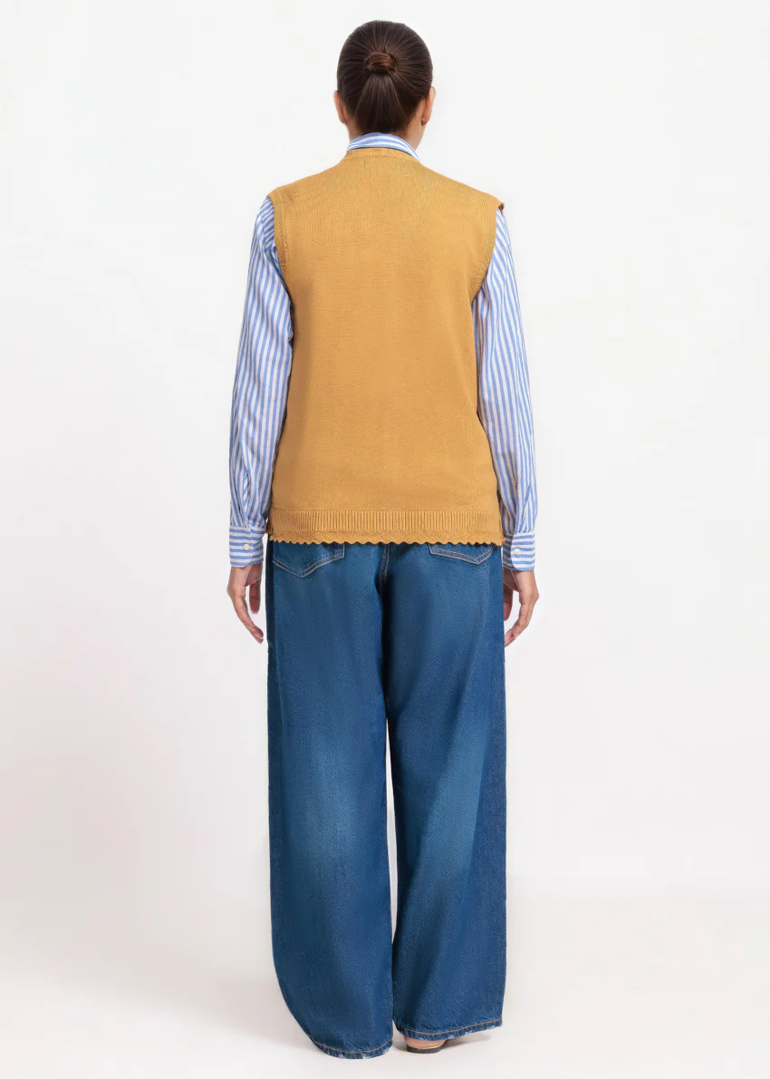 Gold-V-Cardigan Sando Sweater (25Y-238-67) - Image 2