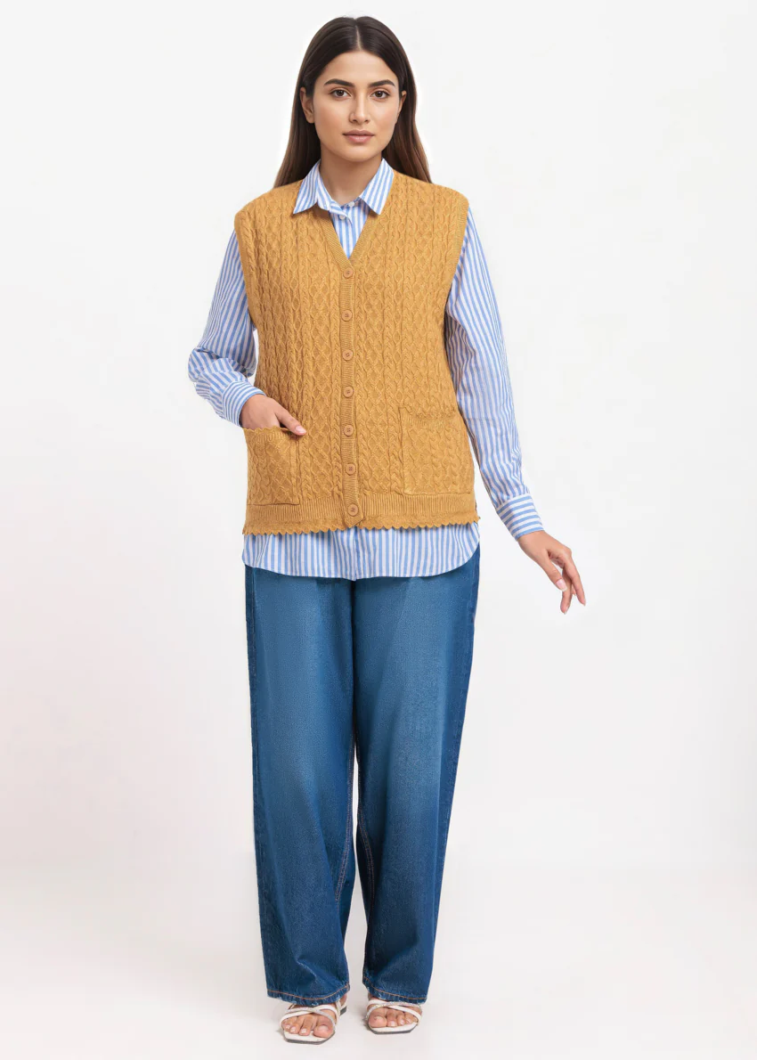 Gold-V-Cardigan Sando Sweater (25Y-238-67) - Image 3