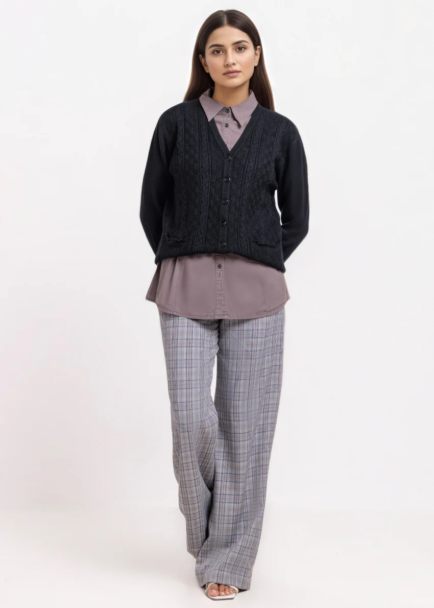 Black-V-Cardigan Full Sleeves Sweater (25Y-239-67) - Image 5
