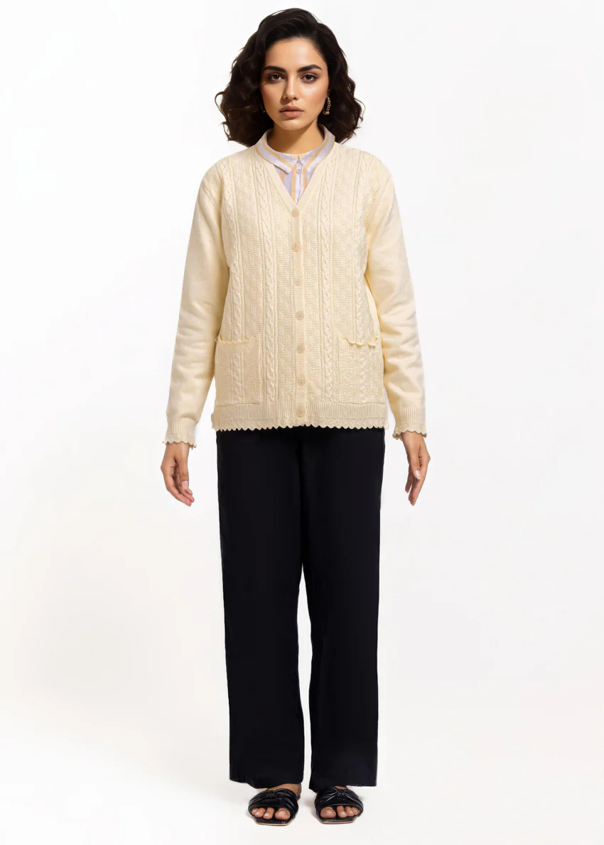 O-White-V-Cardigan Full Sleeves Sweater (25Y-239-67) - Image 3