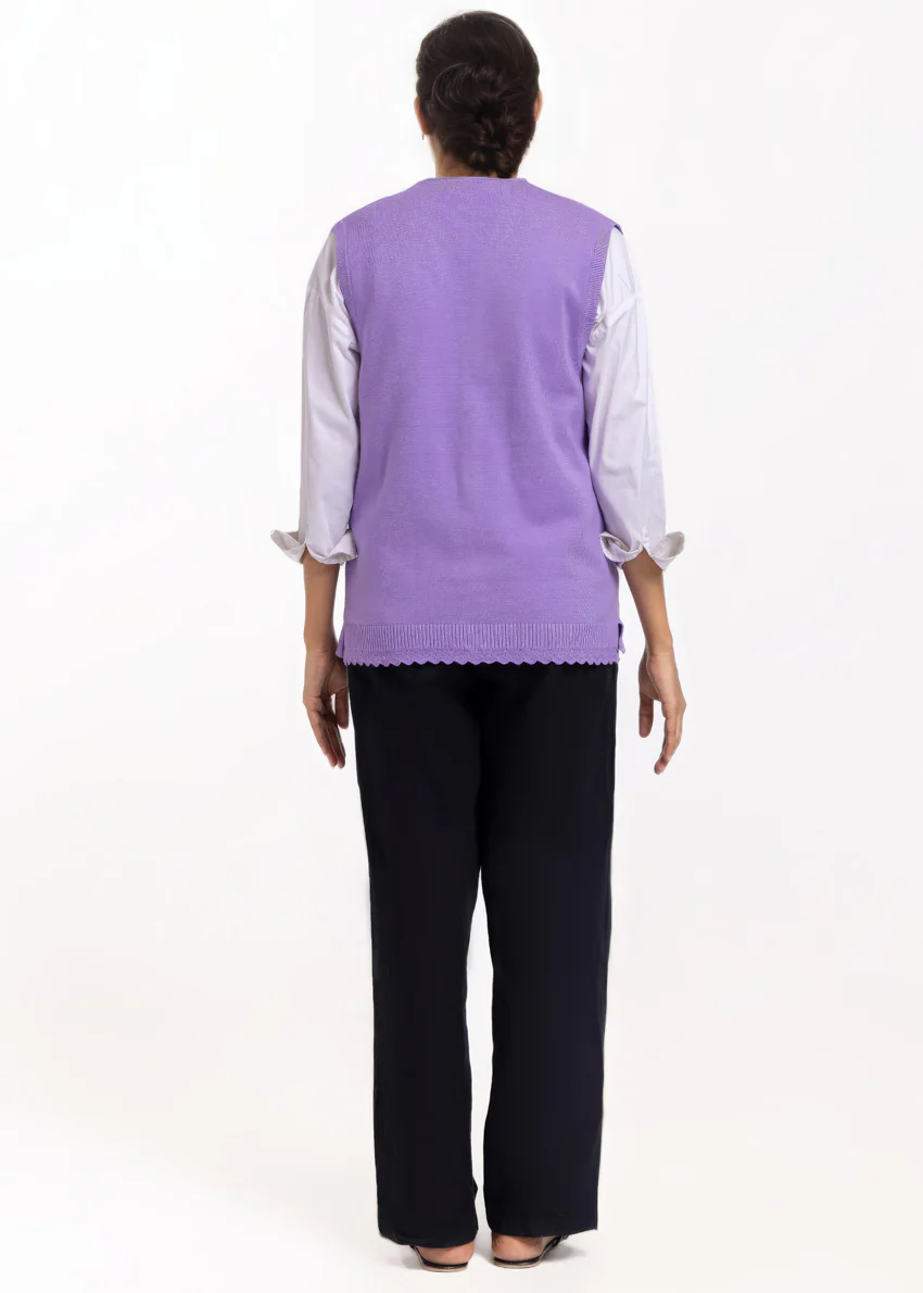 Lilac-V-Cardigan Sando Sweater (25Y-240-67) - Image 2