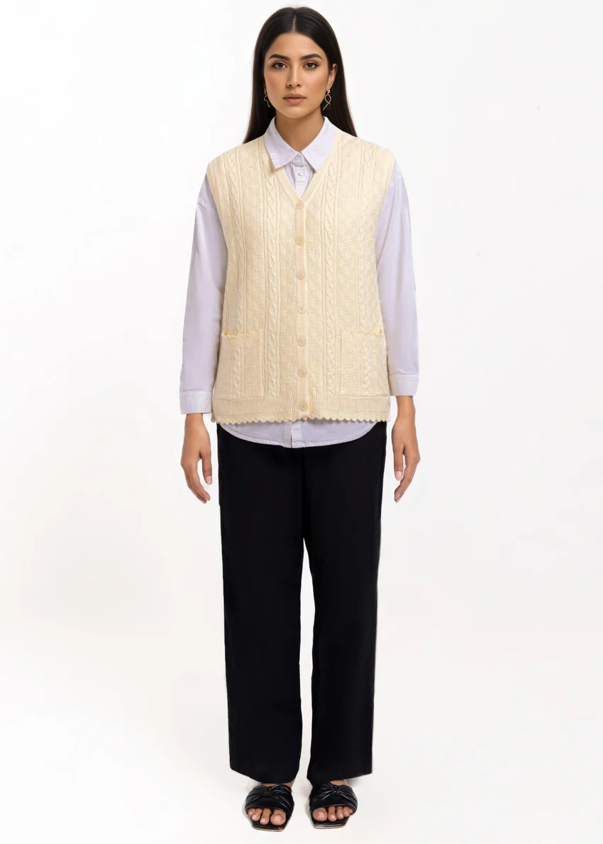 O-White-V-Cardigan Sando Sweater (25Y-240-67) - Image 3