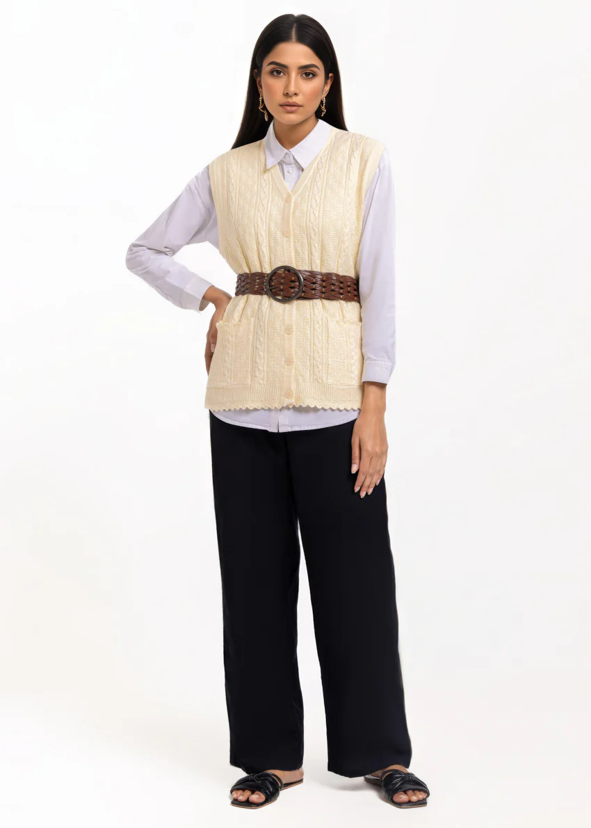 O-White-V-Cardigan Sando Sweater (25Y-240-67) - Image 5