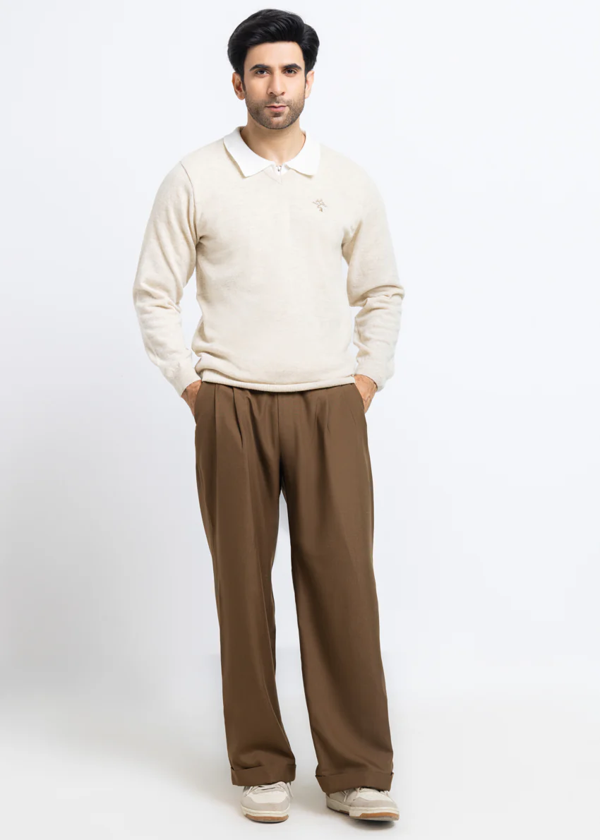 Fog-V-Neck Full Sleeves Sweater (501-14) - Image 3