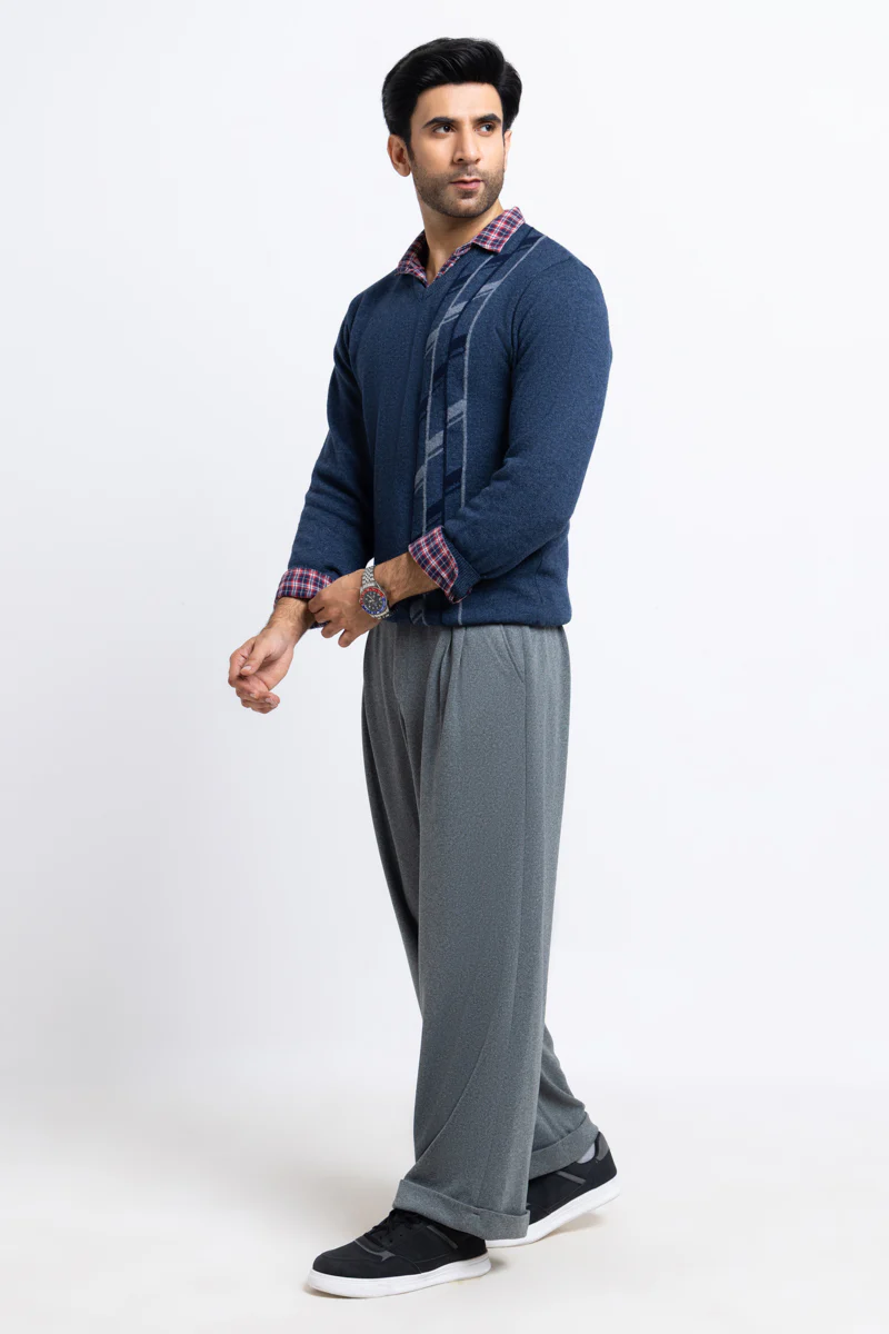N-D-Blue-V-Neck Full Sleeves Sweater (504-14) - Image 5