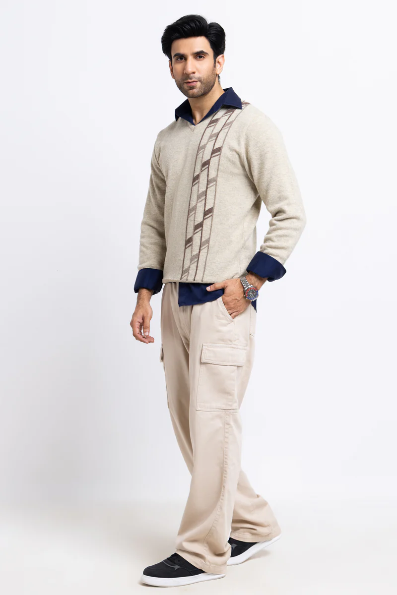 N-Stone-V-Neck Full Sleeves Sweater (504-14) - Image 5
