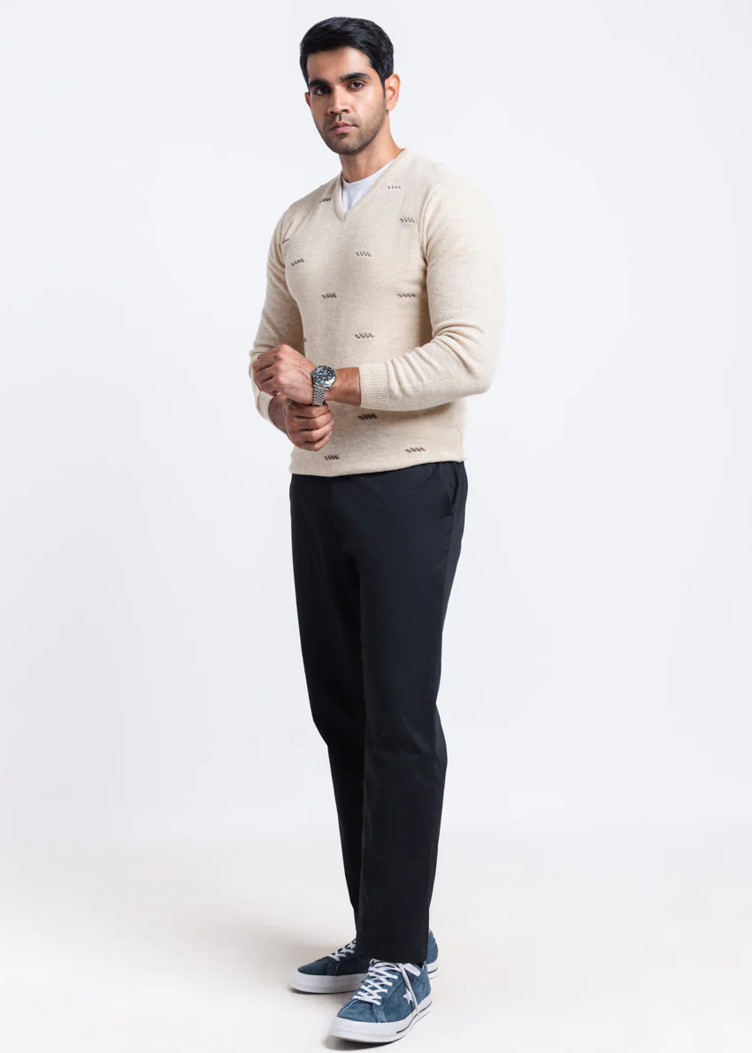 Swan-V-Neck Full Sleeves Sweater (505-14) - Image 4