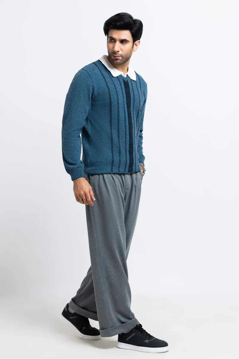 Ferozi-V-Neck Full Sleeves Sweater (507-14) - Image 3