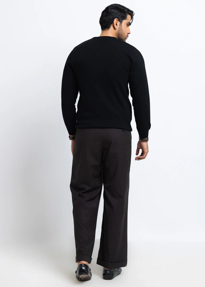 J-Black-V-Neck Full Sleeves Sweater (507-14) - Image 2