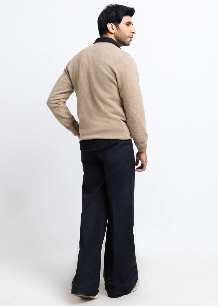 Mashroom-V-Neck Full Sleeves Sweater (509-14) - Image 2