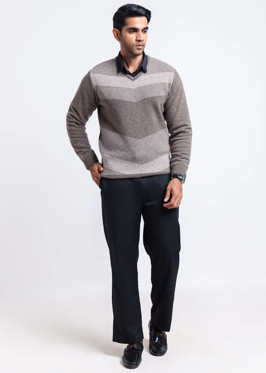 Wd-Smoke-V-Neck Full Sleeves Sweater (510-14) - Image 4