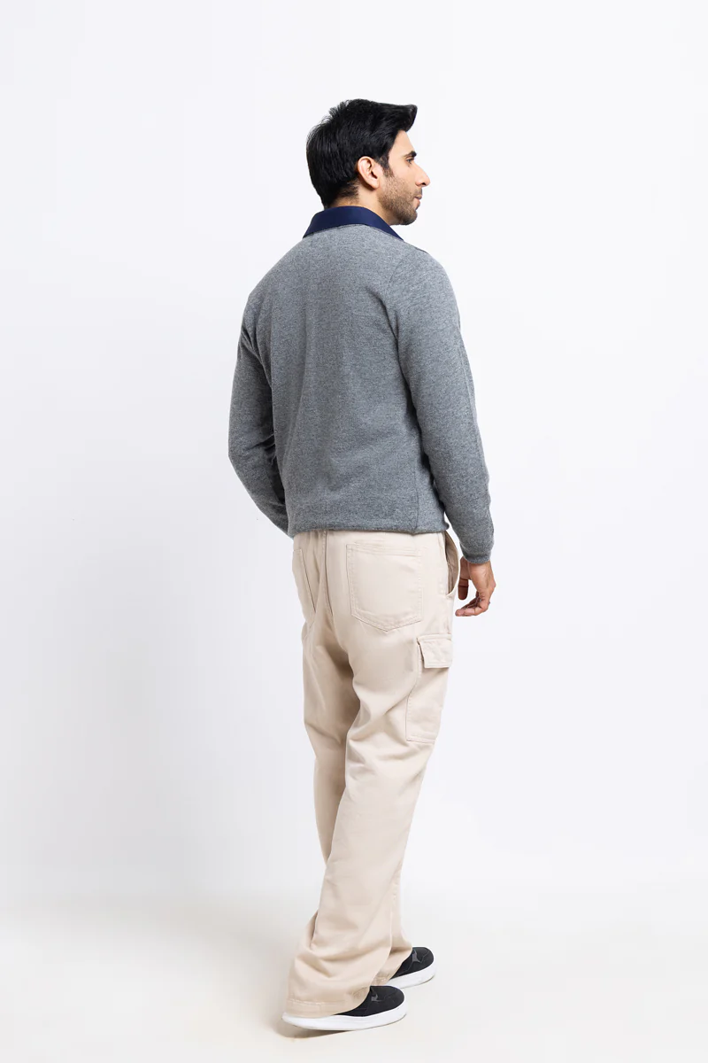 St-Grey-V-Neck Full Sleeves Sweater (512-14) - Image 2