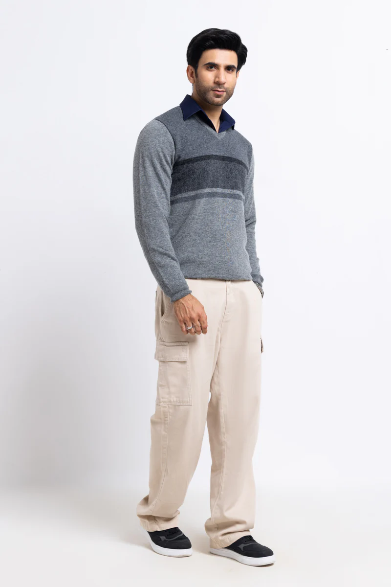 St-Grey-V-Neck Full Sleeves Sweater (512-14) - Image 4