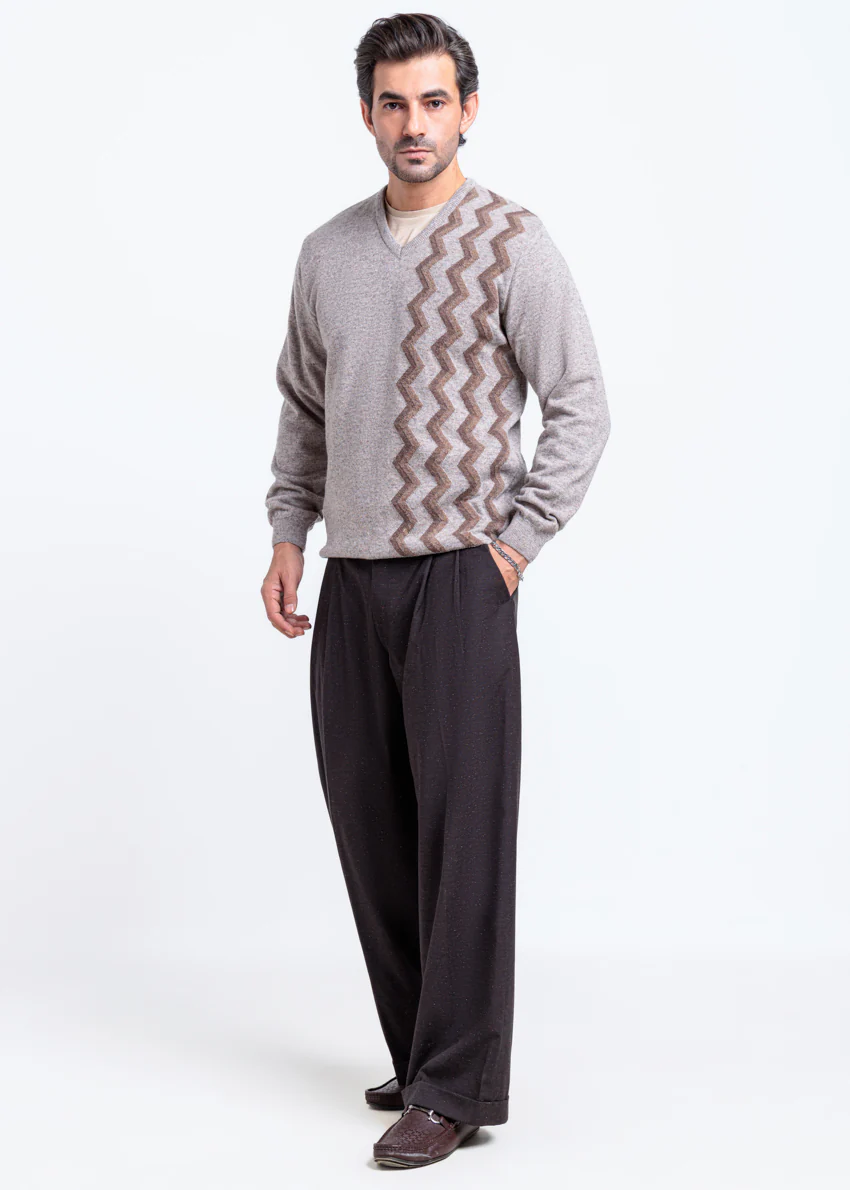 String-V-Neck Full Sleeves Sweater (513-14) - Image 4