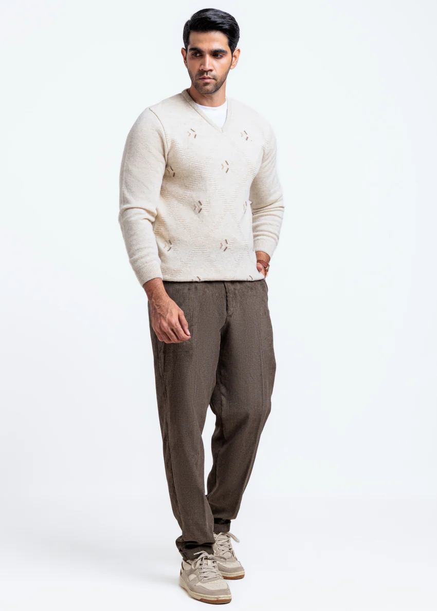 Fog-V-Neck Full Sleeves Sweater (514-14) - Image 4