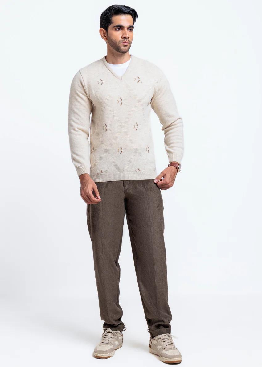 Fog-V-Neck Full Sleeves Sweater (514-14) - Image 5