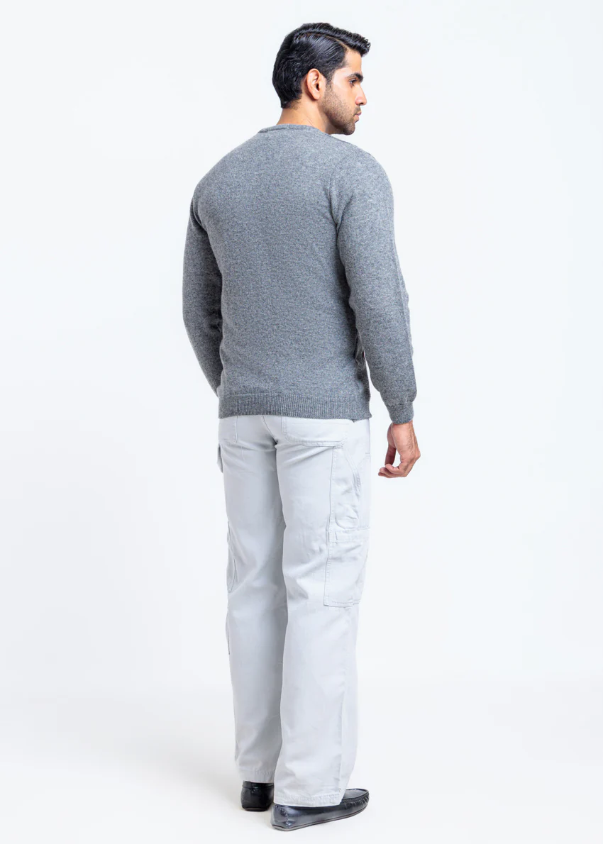St-Grey-V-Neck Full Sleeves Sweater (514-14) - Image 2