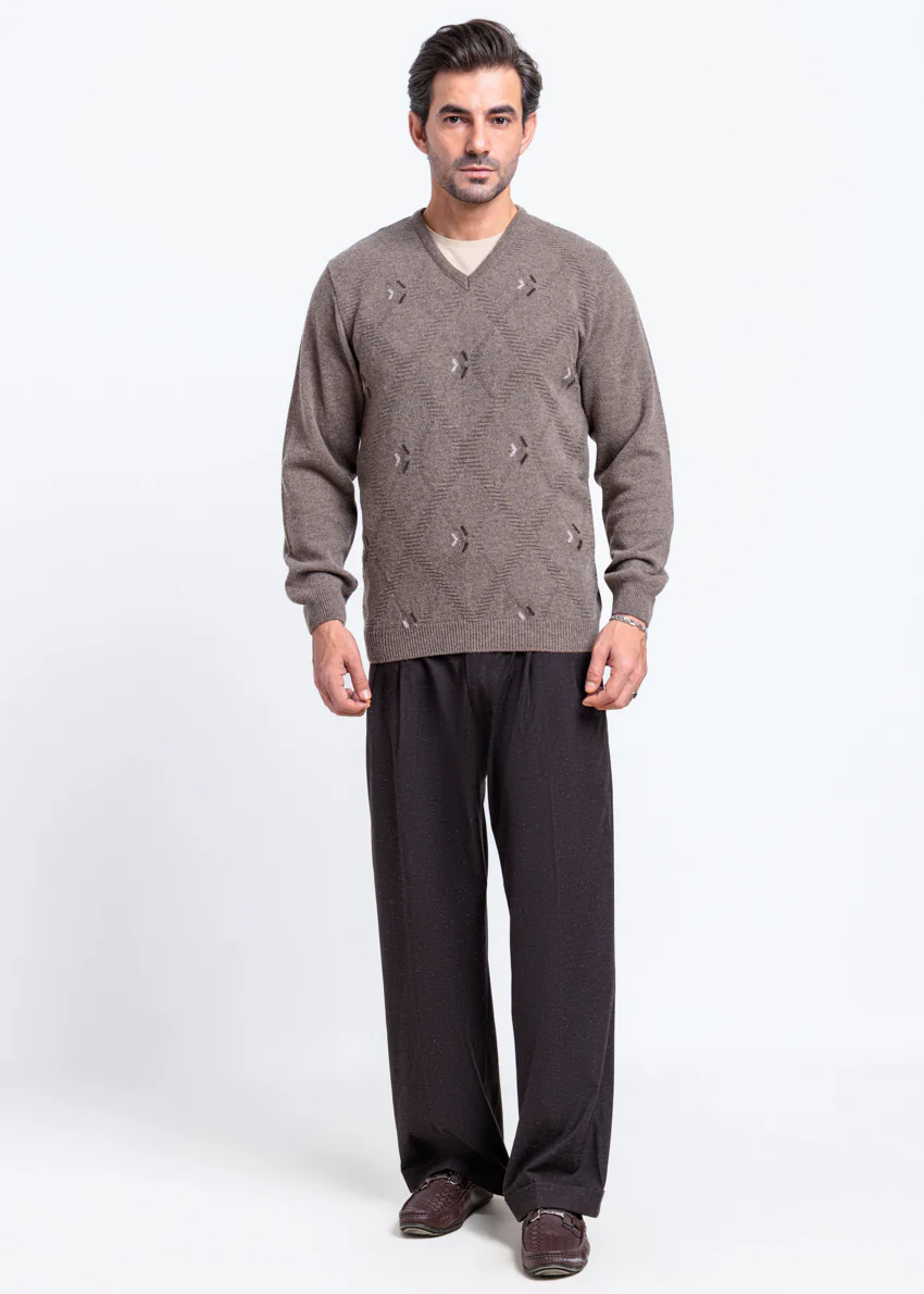 Wd-Smoke-V-Neck Full Sleeves Sweater (514-14) - Image 4