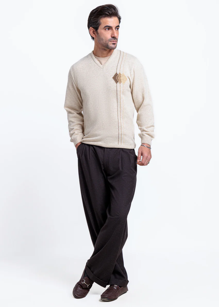 Fog-V-Neck Full Sleeves Sweater (516-14) - Image 3