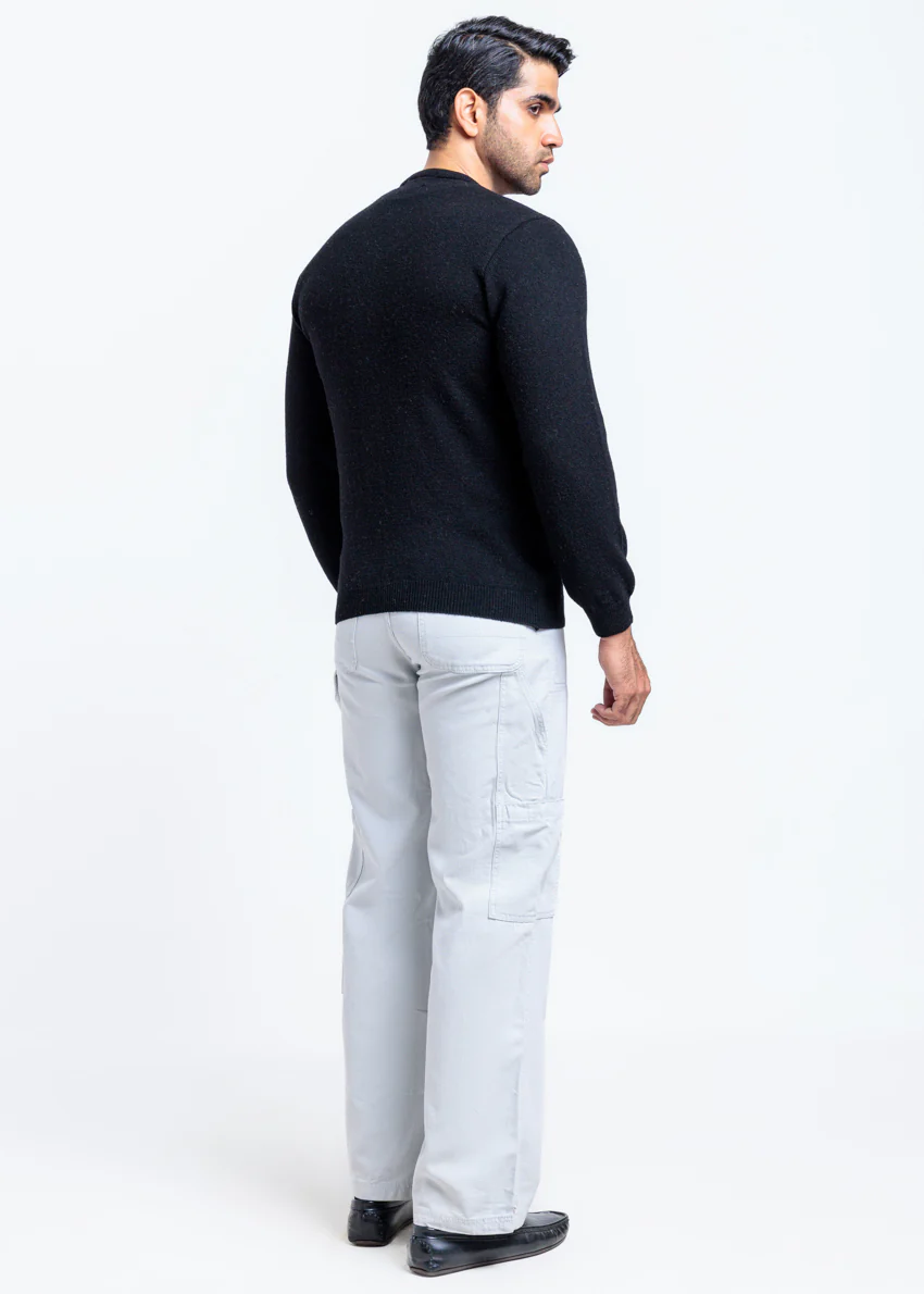 J-Black-V-Neck Full Sleeves Sweater (516-14) - Image 2