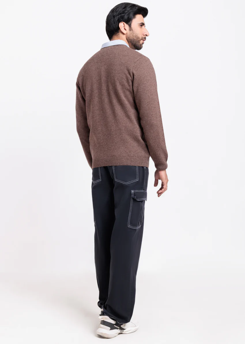 N-Sand-V-Neck Full Sleeves Sweater (518-14) - Image 2