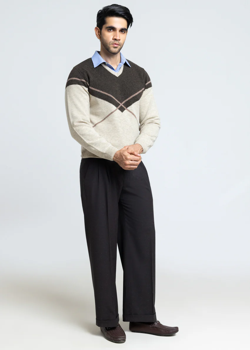 N-Stone-V-Neck Full Sleeves Sweater (521-14) - Image 3