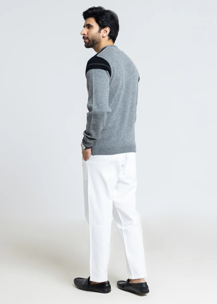 St-Grey-V-Neck Full Sleeves Sweater (521-14) - Image 2