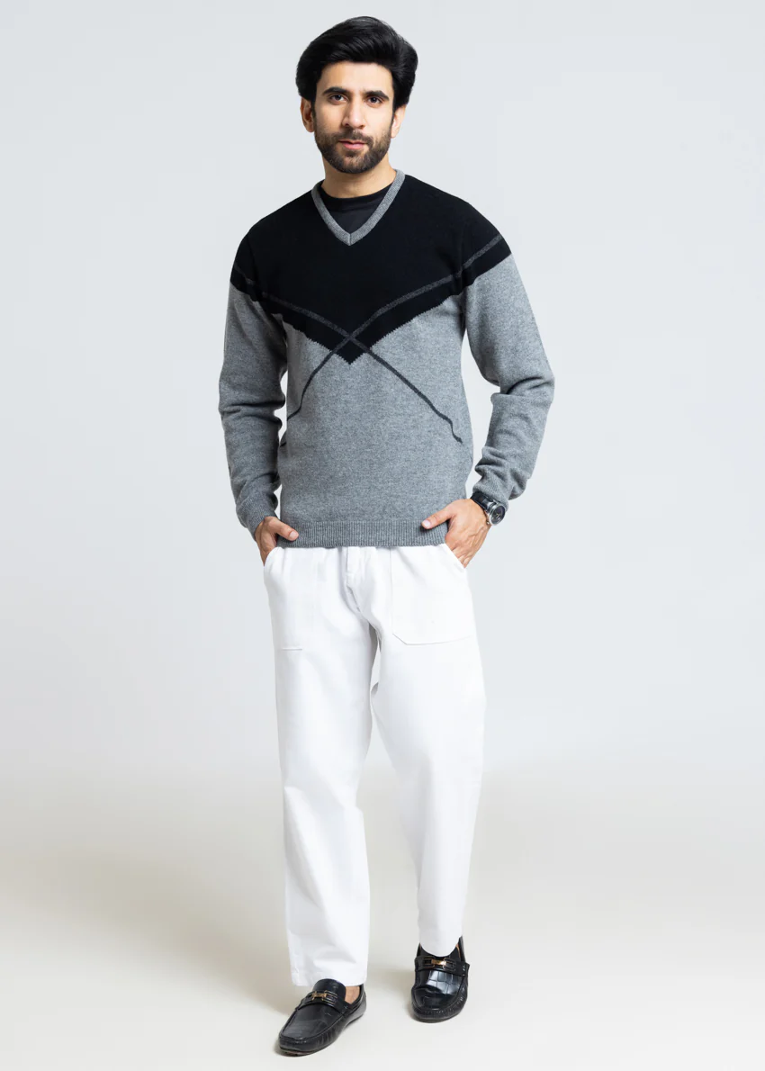 St-Grey-V-Neck Full Sleeves Sweater (521-14) - Image 5
