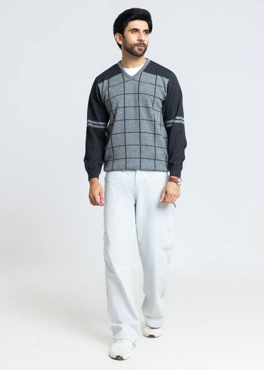 St-Grey-V-Neck Full Sleeves Sweater (522-14) - Image 5