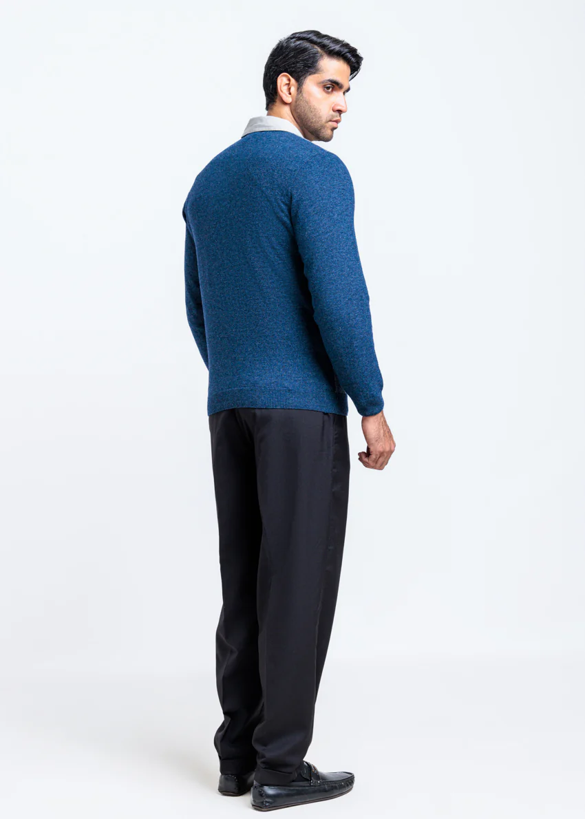 N-D-Blue-V-Neck Full Sleeves Sweater (525-14) - Image 2