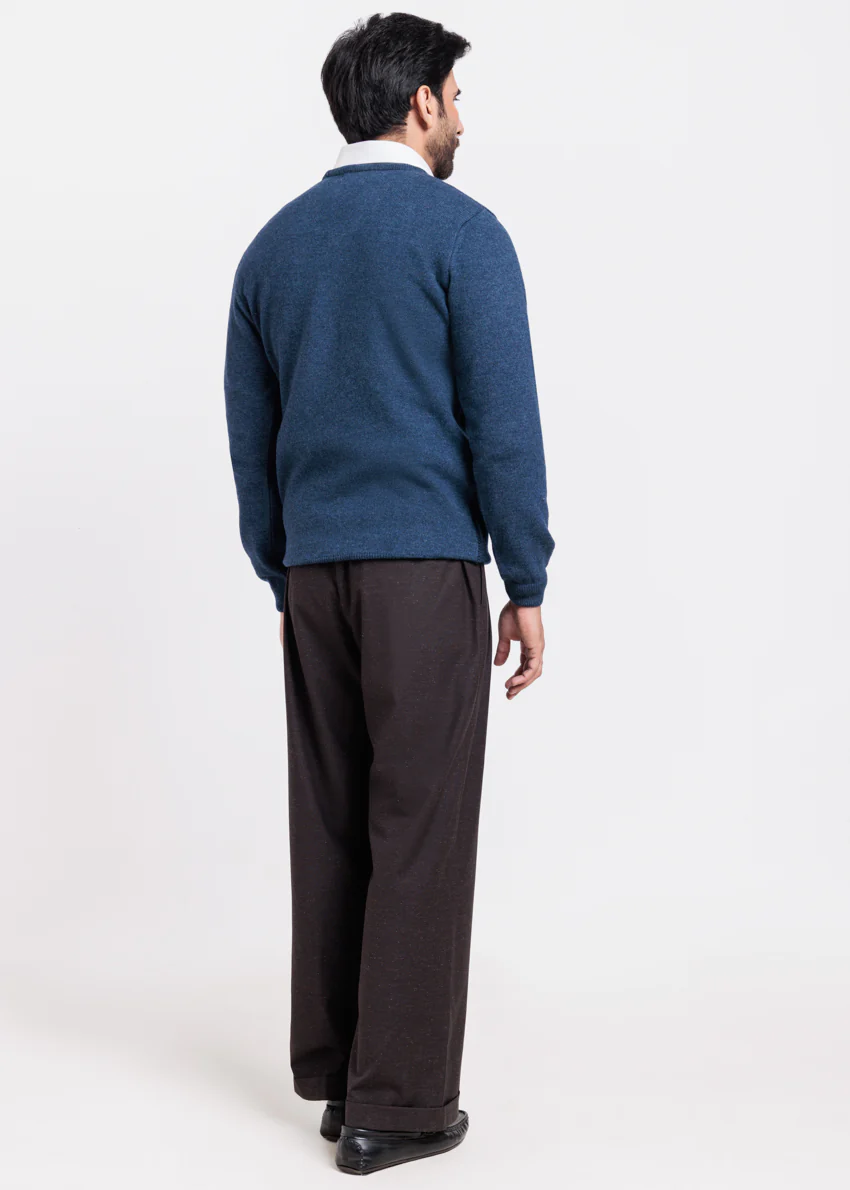 N-D-Blue-V-Neck Full Sleeves Sweater (526-14) - Image 2
