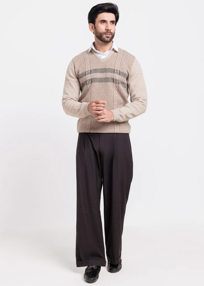 N-Stone-V-Neck Full Sleeves Sweater (526-14) - Image 4