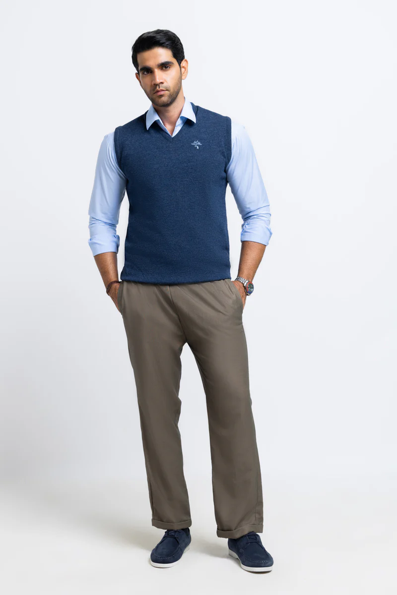 N-D-Blue-V-Neck Sando Sweater (651-14) - Image 5