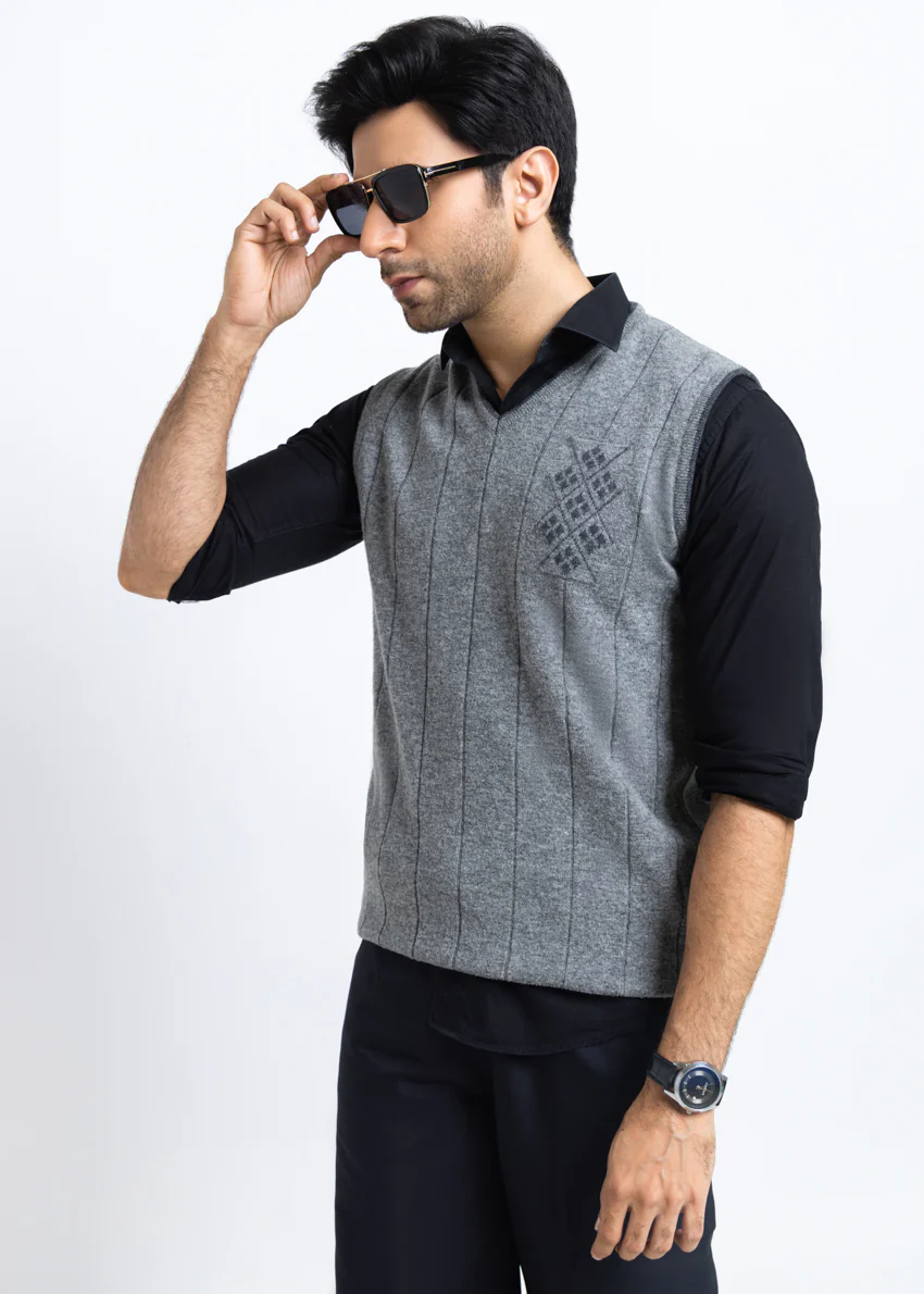 St-Grey-V-Neck Sando Sweater (652-14) - Image 4