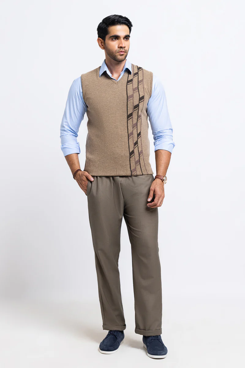 Brindle-V-Neck Sando Sweater (654-14) - Image 5