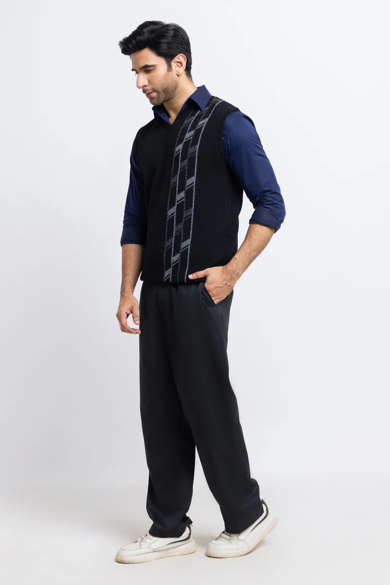 J-Black-V-Neck Sando Sweater (654-14) - Image 4