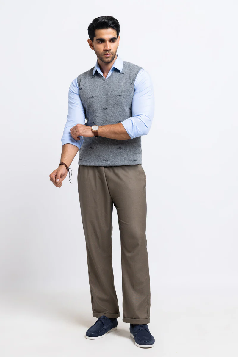 St-Grey-V-Neck Sando Sweater (655-14) - Image 4