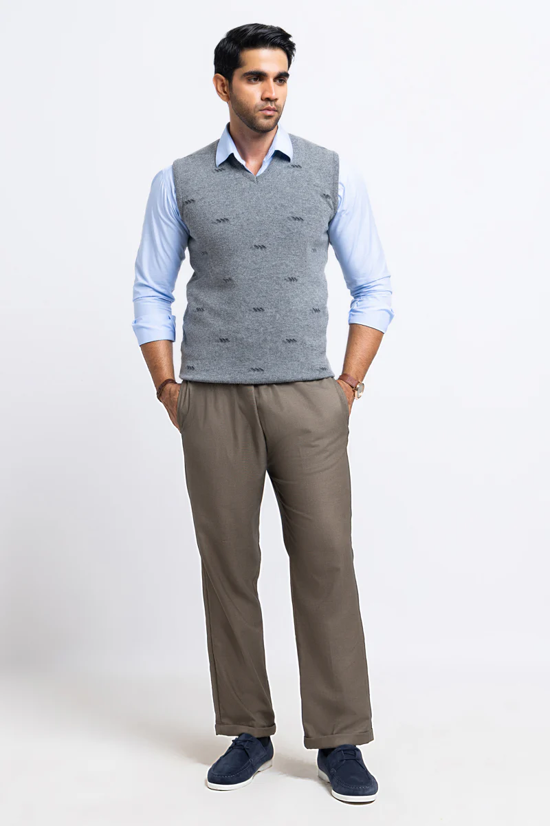 St-Grey-V-Neck Sando Sweater (655-14) - Image 5